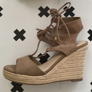 New Forever 21 lace up espadrille wedge sandal